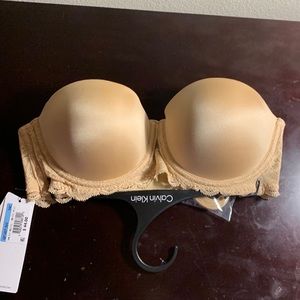 New with tags 34C and 38C Calvin Klein tan lace strapless bra